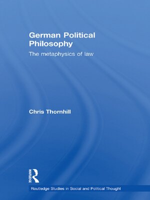 cover image of German Political Philosophy